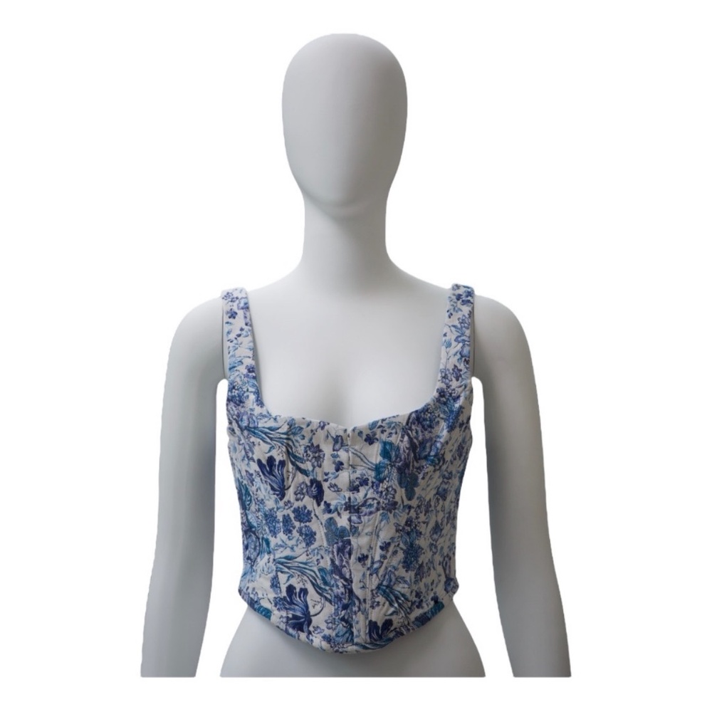 *SOLD* House of London HOUSE OF CB/ Versailles  Blue and White Corset Bustier